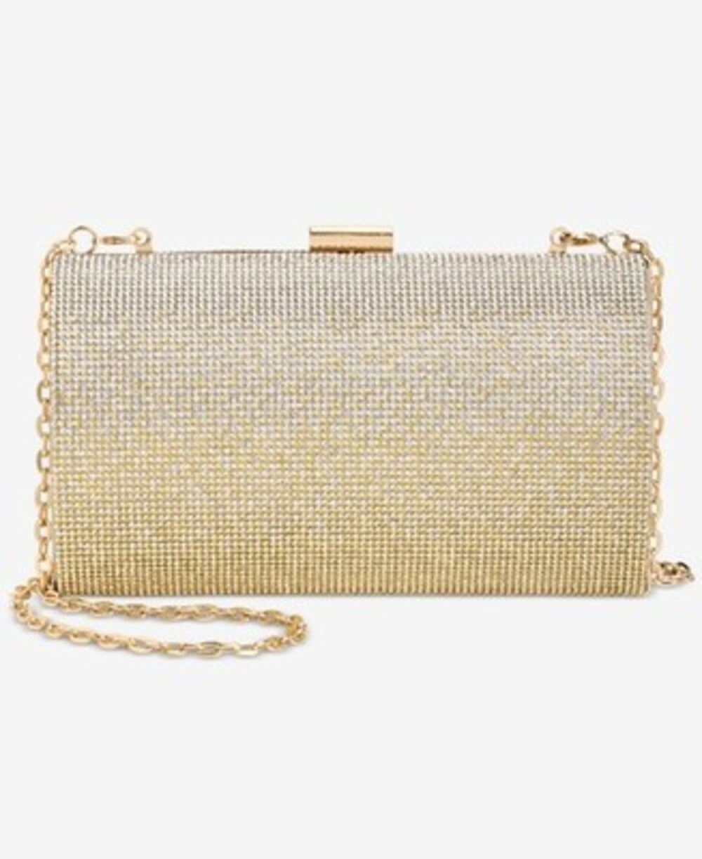 I.N.C. International Concepts Ranndi Mini Ombre Clutch Crossbody Bag- Gold Ombre